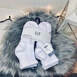 GAP Cushioned Quarter Crew Socks Moisture Wicking + Odor Control 6 Pairs NWT